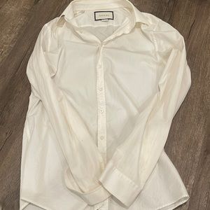 Gucci White Button Down Dress Shirt Size 39 15 1/2